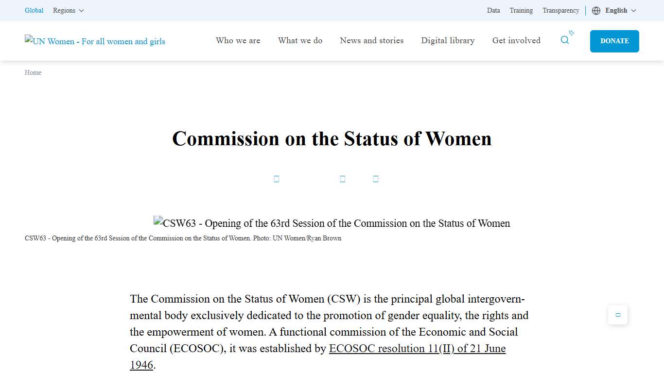 Commission on the Status of Women UN Women – Headquarters